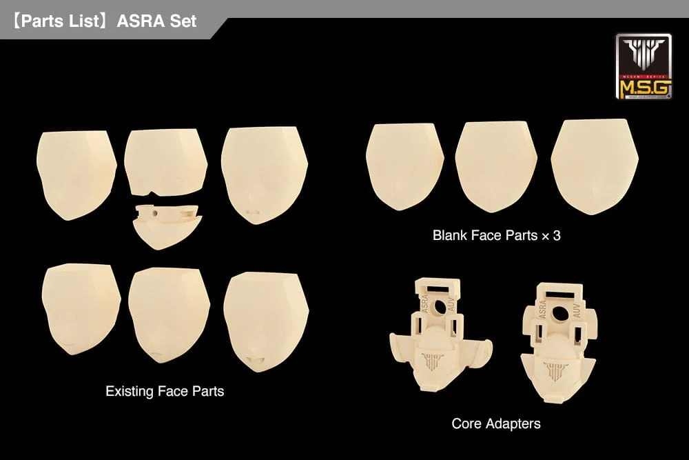 Megami Device - Plastic Model Kit Zubehör - M.S.G Face Set: Asra Skin Color A