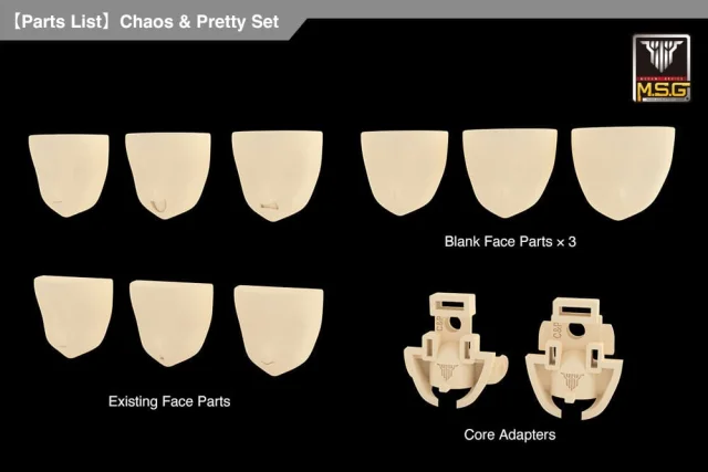 Produktbild zu Megami Device - Plastic Model Kit Zubehör - M.S.G Face Set: Chaos & Pretty Skin Color A