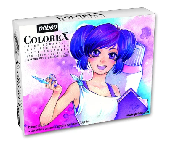 Produktbild zu Colorex - Manga Kit - 10x Aquarellfarben + 3 Pipetten