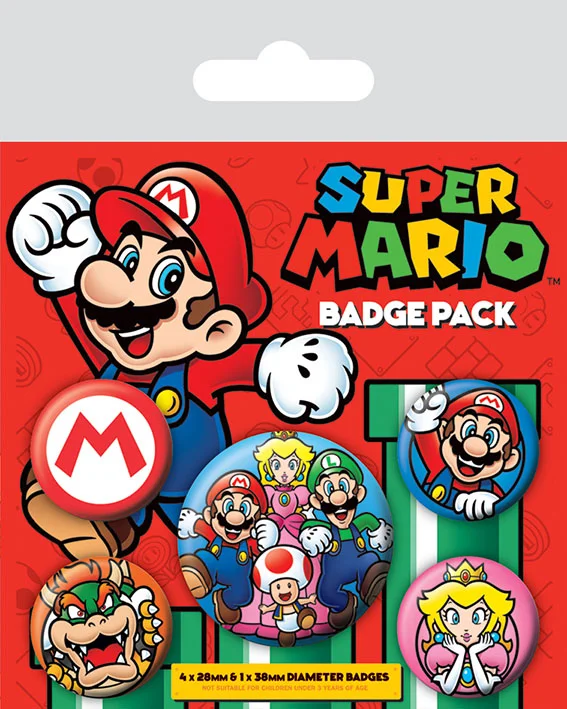 Super Mario - Badge Pack - 5er Set Ansteck-Buttons