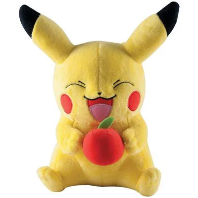 Pokémon - Tomy Plüsch - Pikachu mit Apfel