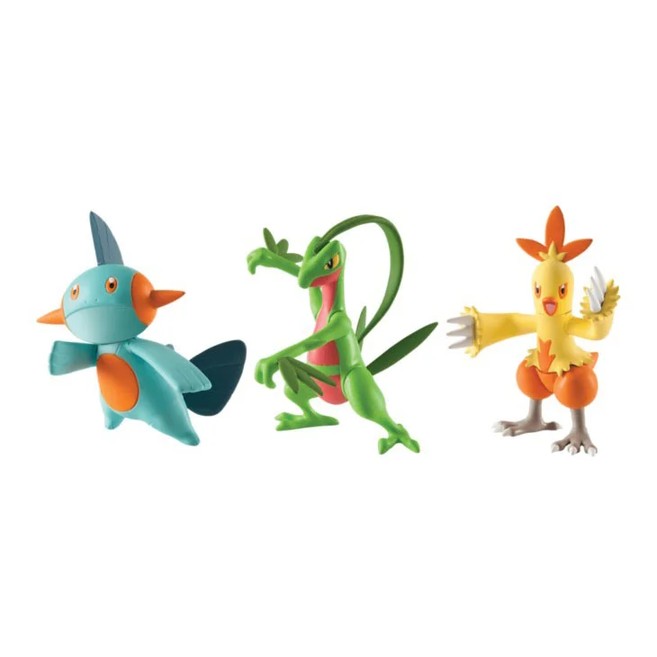 Pok&eacute;mon - Kampffigur - Reptain, Jungglut & Moorabbel