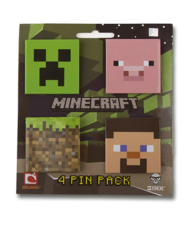 Minecraft - Badge Pack - 4er Set Ansteck-Buttons