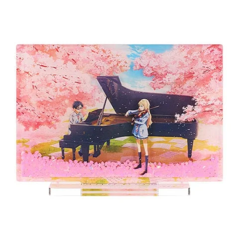 Produktbild zu Your Lie in April - Glitter Acrylic Stand - Kaori Miyazono & Kōsei Arima Duet