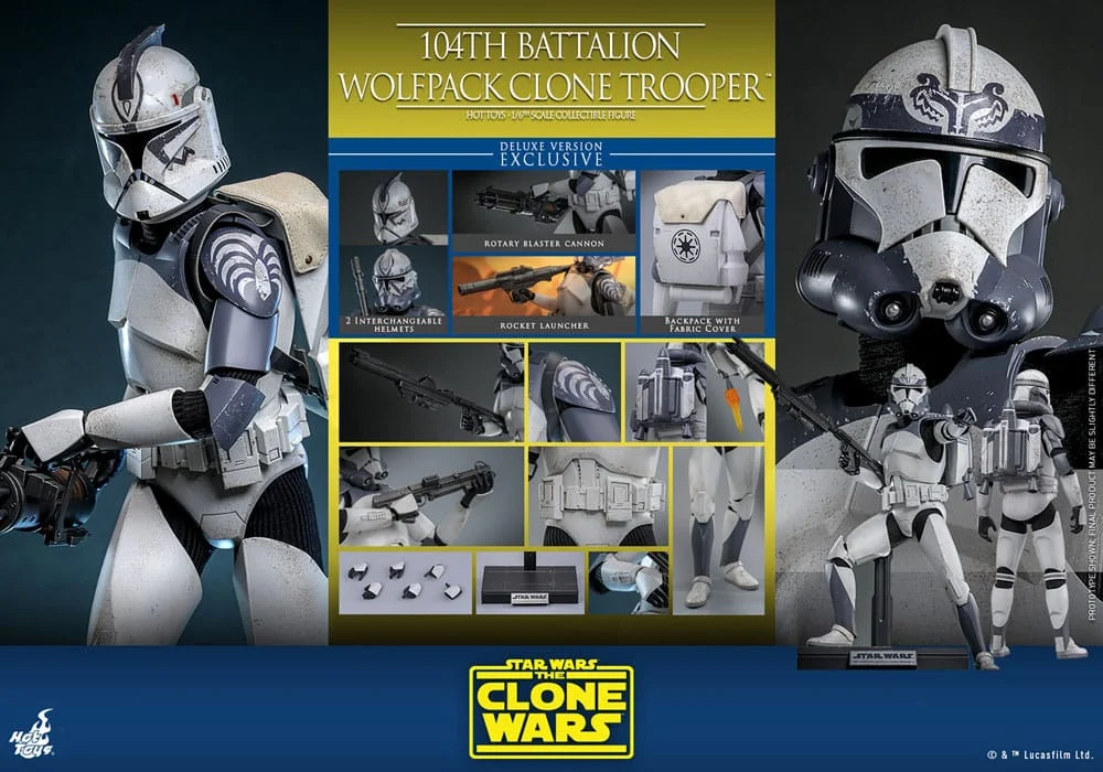 Star Wars - Scale Action Figure - 104th Battalion Wolfpack Clone Trooper (Deluxe Version)