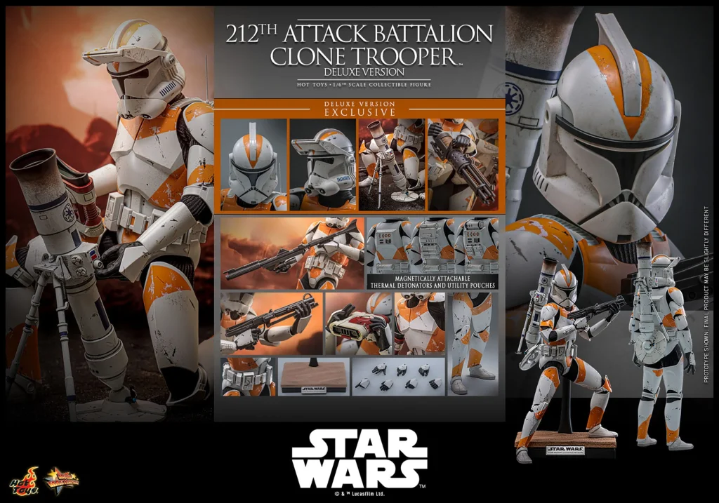 Star Wars - Scale Action Figure - 212th Attack Battalion Clone Trooper (Deluxe Version)