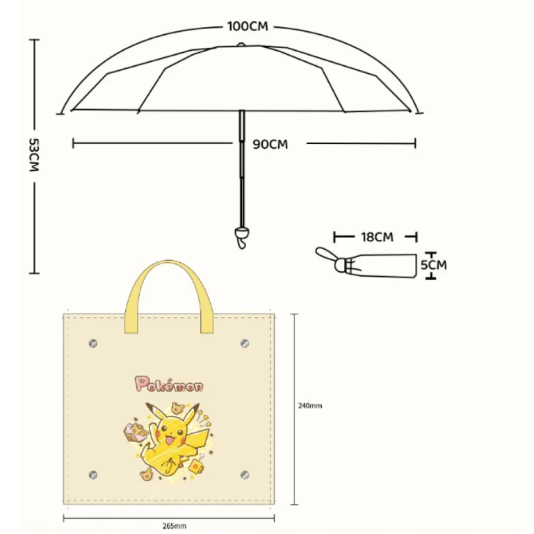 Pok&eacute;mon - Regenschirm - Pikachu (Floral Pattern)