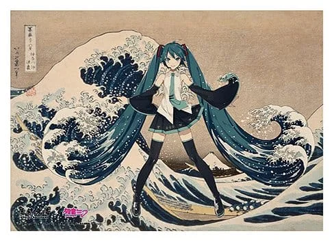 Produktbild zu Character Vocal Series - Katsushika Hokusai &times; Hatsune Miku - Acrylic Stand - Miku Hatsune (The Great Wave off Kanagawa)