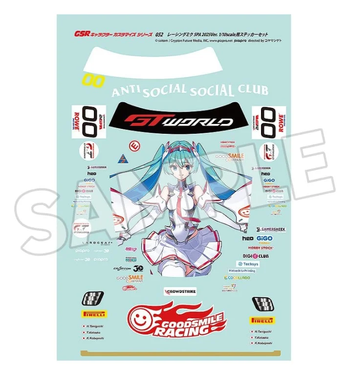 Character Vocal Series - Miniature Car Zubeh&ouml;r - GSR Character Customization Series Stickers 052 (Racing Miku SPA 2025 Ver.)