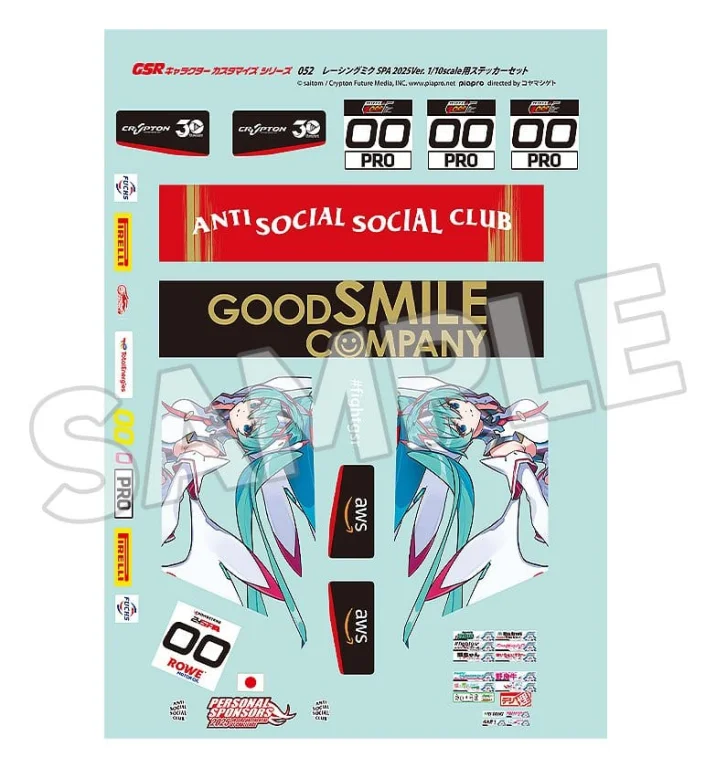 Character Vocal Series - Miniature Car Zubeh&ouml;r - GSR Character Customization Series Stickers 052 (Racing Miku SPA 2025 Ver.)