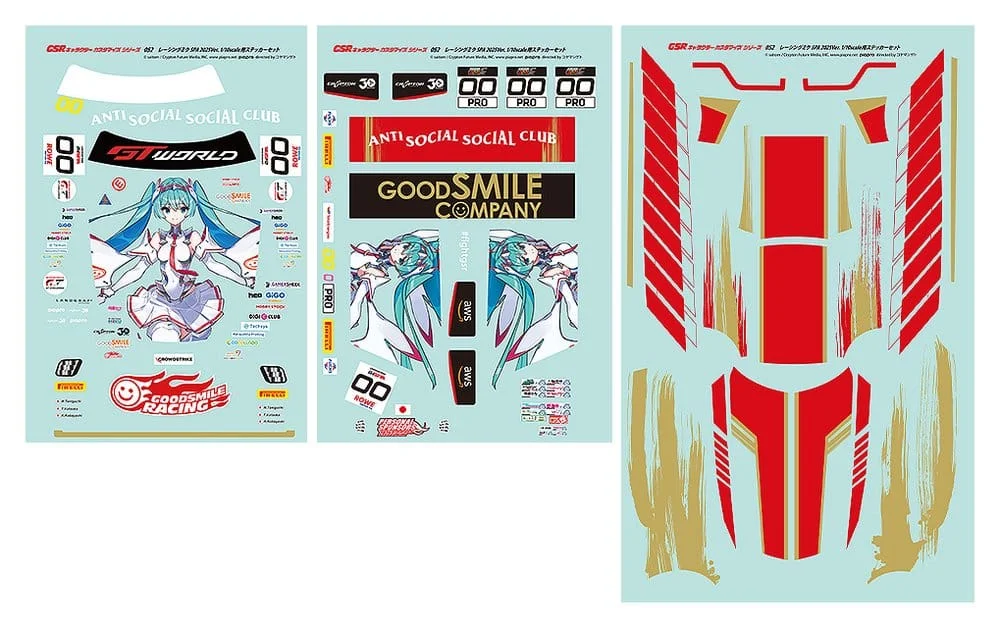 Character Vocal Series - Miniature Car Zubeh&ouml;r - GSR Character Customization Series Stickers 052 (Racing Miku SPA 2025 Ver.)