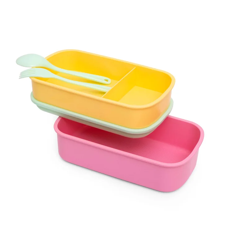Hello Kitty x Pusheen - Double Layer Lunchbox - Lunchbox mit L&ouml;ffel & Gabel