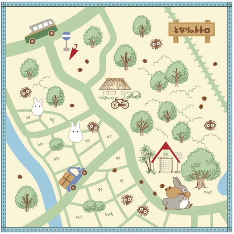 Mein Nachbar Totoro - Mini-Handtuch - Hiking Map