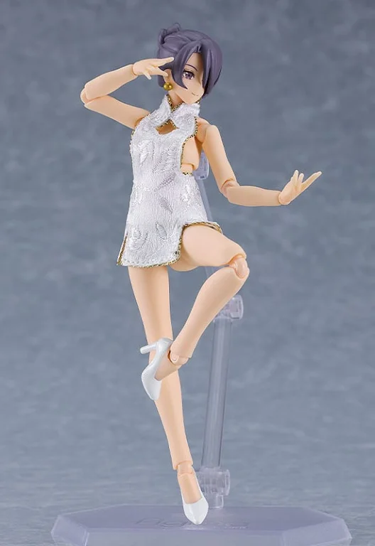figma Styles - figma - Female Body (Mika) with Mini Skirt Chinese Dress Outfit (White)