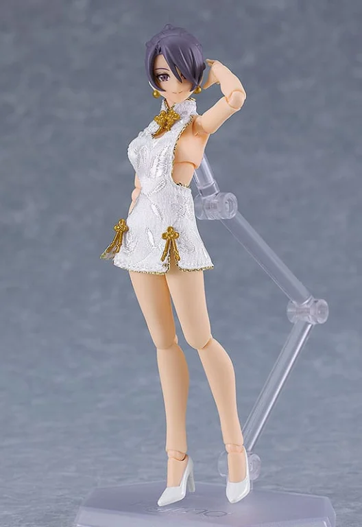 figma Styles - figma - Female Body (Mika) with Mini Skirt Chinese Dress Outfit (White)
