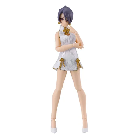 Produktbild zu figma Styles - figma - Female Body (Mika) with Mini Skirt Chinese Dress Outfit (White)