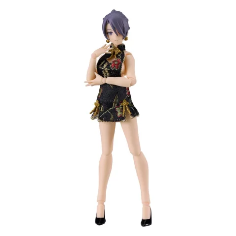 Produktbild zu figma Styles - figma - figma Female Body (Mika) with Mini Skirt Chinese Dress Outfit (Black)